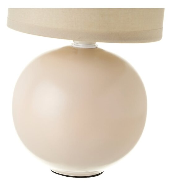 Lampada da tavolo in ceramica beige con paralume in tessuto (altezza 24,5 cm) - Casa Selección