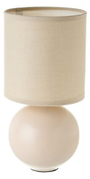 Lampada da tavolo in ceramica beige con paralume in tessuto (altezza 24,5 cm) - Casa Selección