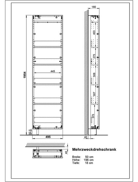 Mobile per ingresso bianco 50x195x18 cm Rotary – Germania