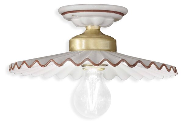 CLASSIC L'AQUILA C014, Lampada a Soffitto Plafoniera in Ceramica, Ferroluce