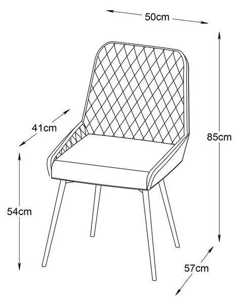 Sedia da pranzo grigia Milton - Unique Furniture
