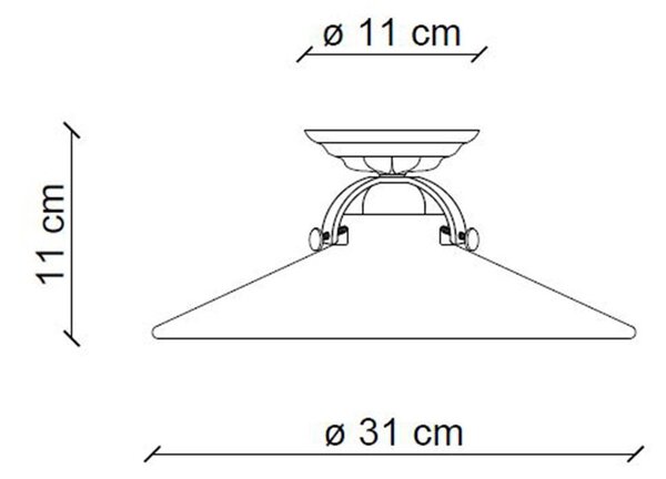 CLASSIC ASTI C104-02, Lampada a Soffitto Plafoniera in Ceramica, Ferroluce