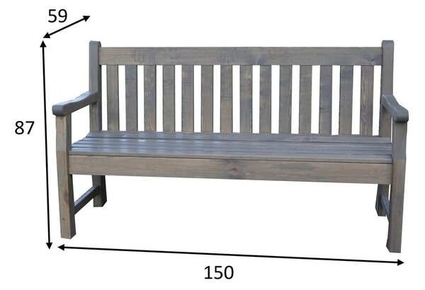 Panchina da giardino in legno grigio London - Rojaplast