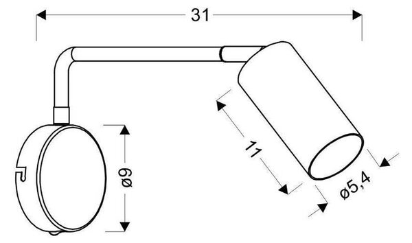 Lampada da parete in metallo nero Tina - Candellux Lighting