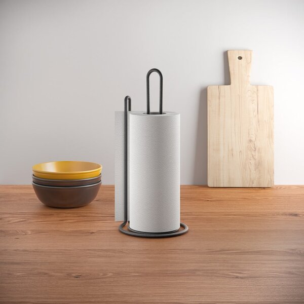 Porta asciugamani da cucina nero My Roll Lava Myroll - Metaltex