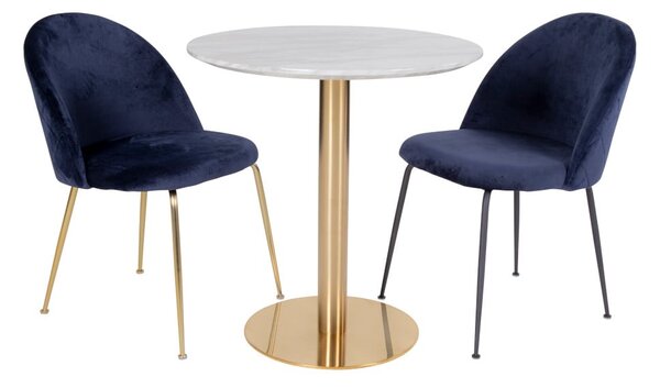Tavolo da pranzo rotondo con piano in marmo ø 90 cm Bolzano - House Nordic