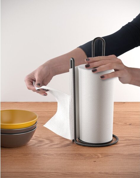 Porta asciugamani da cucina nero My Roll Lava Myroll - Metaltex