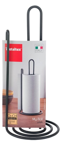 Porta asciugamani da cucina nero My Roll Lava Myroll - Metaltex