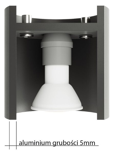 Faretto grigio scuro ø 10 cm Roda – Sollux