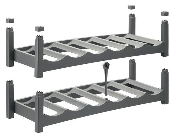 Portabottiglie in plastica grigio Vario - Rotho