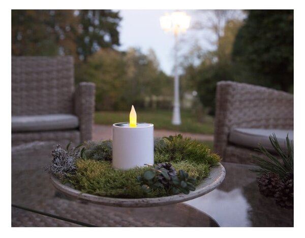 Candela LED solare bianca da esterno, altezza 7,3 cm Saul - Star Trading