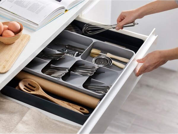 Organizzatore per cassetti da cucina grigio DrawerStore - Joseph Joseph