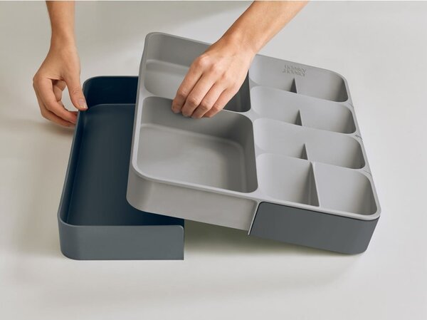 Organizzatore per cassetti da cucina grigio DrawerStore - Joseph Joseph