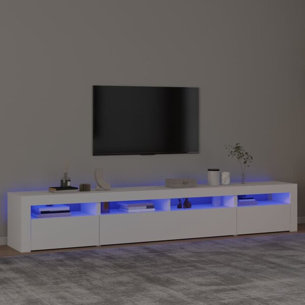 Mobile Porta TV con Luci LED Bianco 240x35x40 cm
