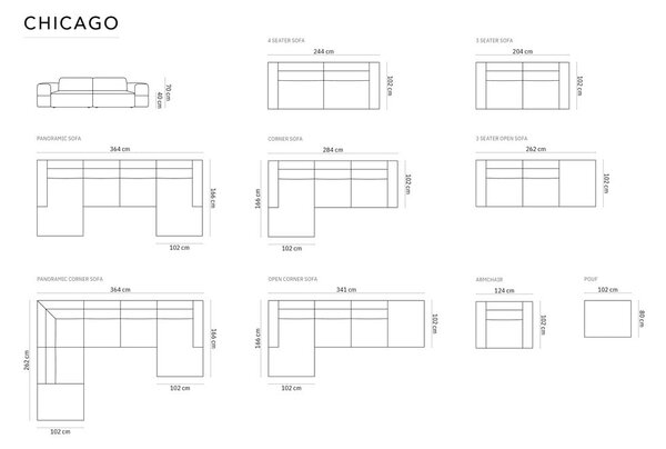 Divano angolare beige (angolo destro) Chicago - Cosmopolitan Design