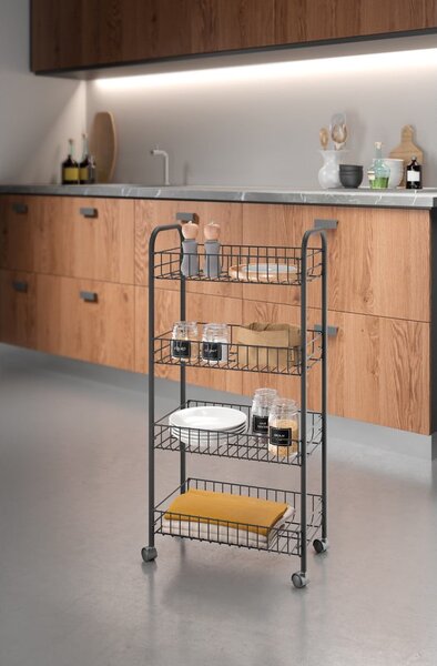 Scaffale mobile in metallo nero 41x84 cm Ascona - Metaltex