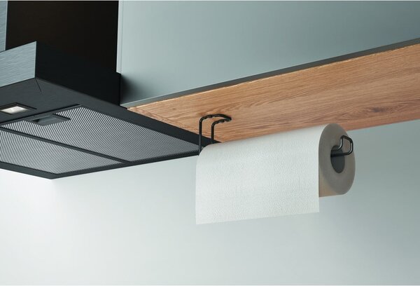 Porta asciugamani da cucina a parete nero - Metaltex