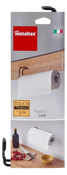 Porta asciugamani da cucina a parete nero - Metaltex