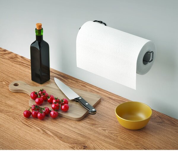 Porta asciugamani da cucina a parete nero - Metaltex