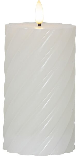 Candela LED in cera bianca, altezza 15 cm Flamme Swirl - Star Trading