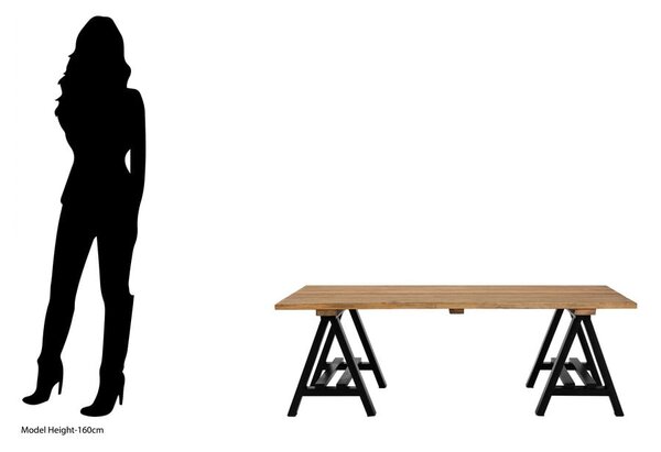 Tavolino con piano in legno di pino di colore naturale 80x140 cm Hampstead - Premier Housewares