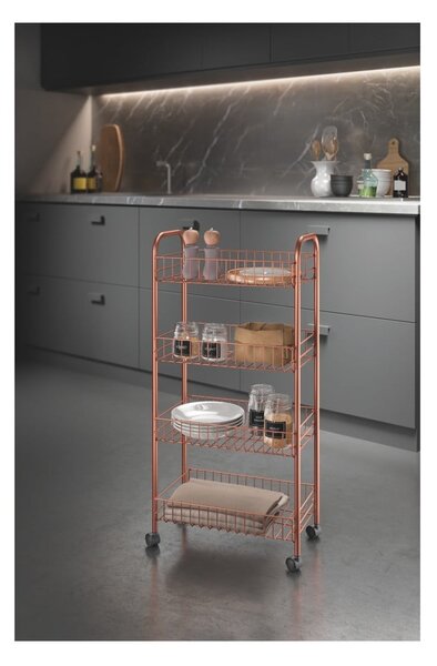 Scaffale mobile in metallo color rame 41x84 cm Ascona - Metaltex