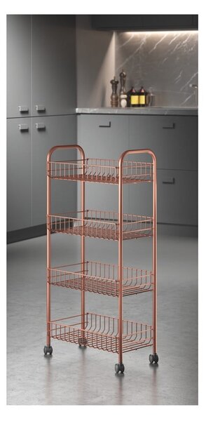 Scaffale mobile in metallo color rame 41x84 cm Ascona - Metaltex