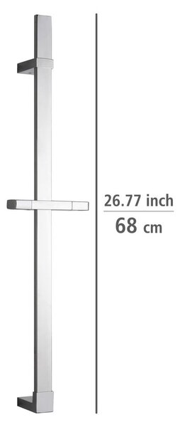 Asta doccia a parete in acciaio inox argento lucido 68 cm Design - Wenko