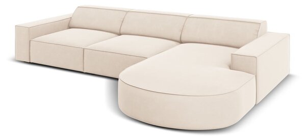 Divano angolare in velluto beige (angolo destro) Jodie - Micadoni Home