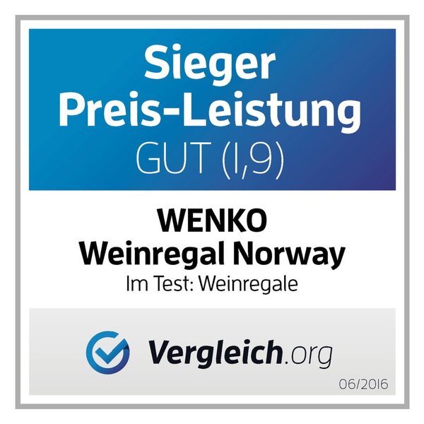 Portabottiglie in legno di noce per 12 bottiglie di vino Norway - Wenko