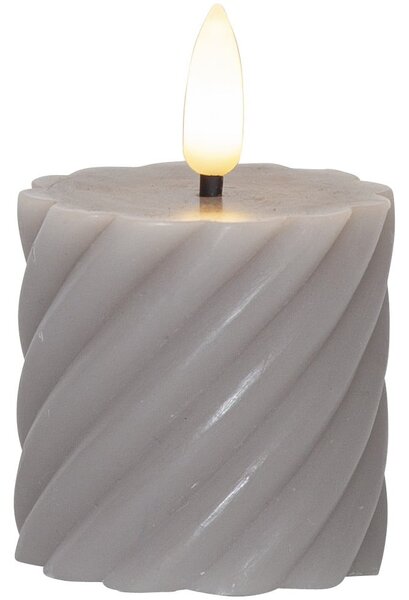 Set di 2 candele LED in cera grigia, altezza 7,5 cm Flamme Swirl - Star Trading