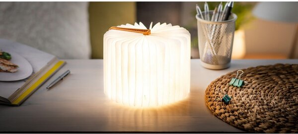 Lampada da tavolo arancione con paralume in tessuto (altezza totale 2,5 cm) Booklight – Gingko