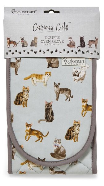 Presina doppia in cotone blu Curious Cats - Cooksmart ®