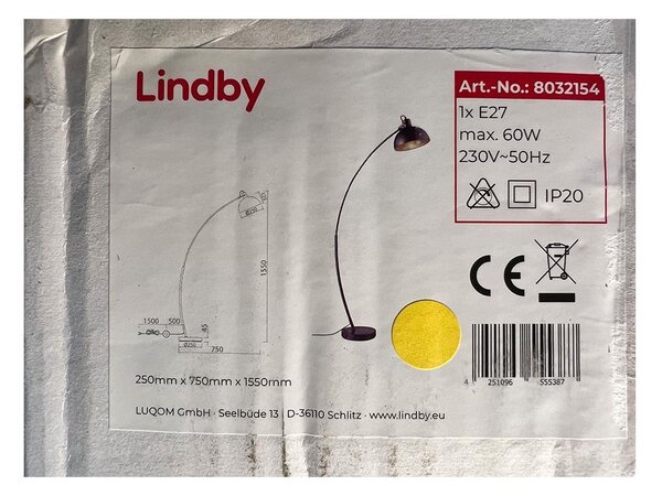 Lindby - Lampada da terra PHILEAS 1xE27/60W/230V