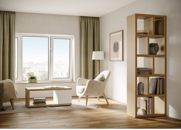 Libreria color legno effetto rovere 70x198 cm Berlin - TemaHome