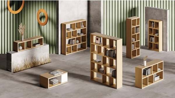 Libreria color legno effetto rovere 70x198 cm Berlin - TemaHome