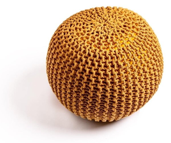 Poggiapiedi giallo con rivestimento in lavorato a maglia Jagger – Bonami Essentials