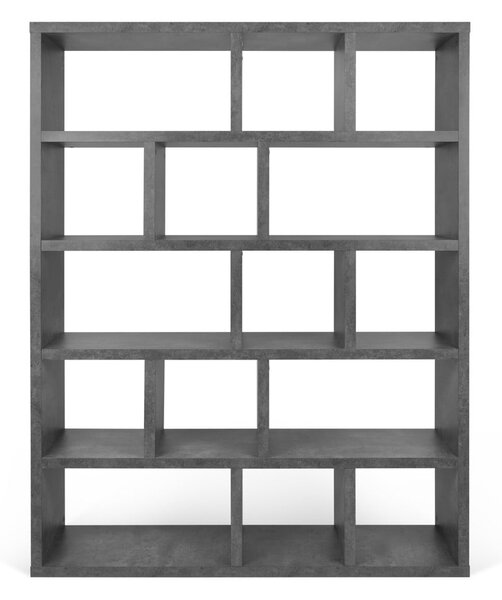 Libreria grigia effetto cemento 150x198 cm Berlin - TemaHome