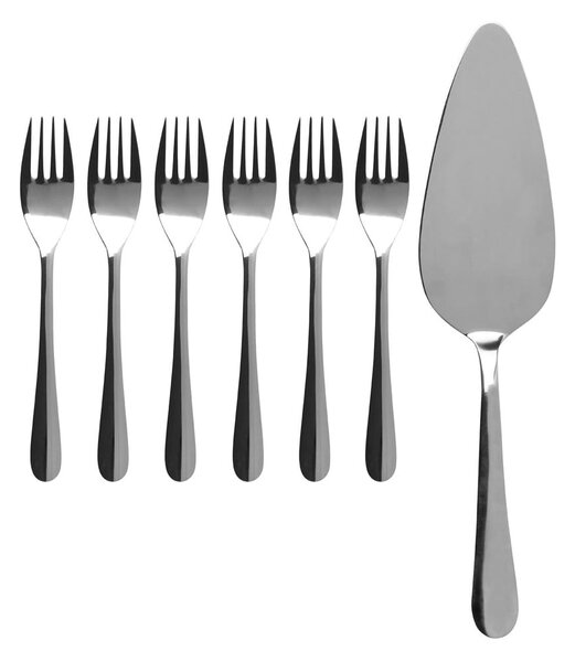Set di forchettine da dolci grigio in acciaio inox 7 pz Hallie – Premier Housewares