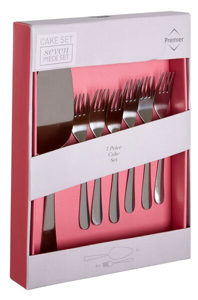 Set di forchettine da dolci grigio in acciaio inox 7 pz Hallie – Premier Housewares