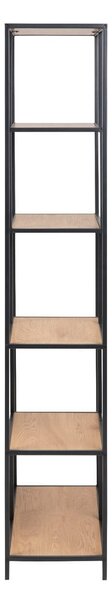 Libreria in rovere nero/naturale 77x185 cm Seaford - Actona