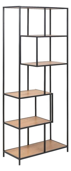 Libreria in rovere nero/naturale 77x185 cm Seaford - Actona