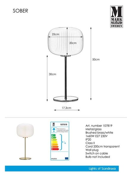 Lampada da tavolo Sober - Markslöjd