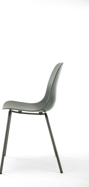Sedia da pranzo in plastica verde Whitby - Unique Furniture