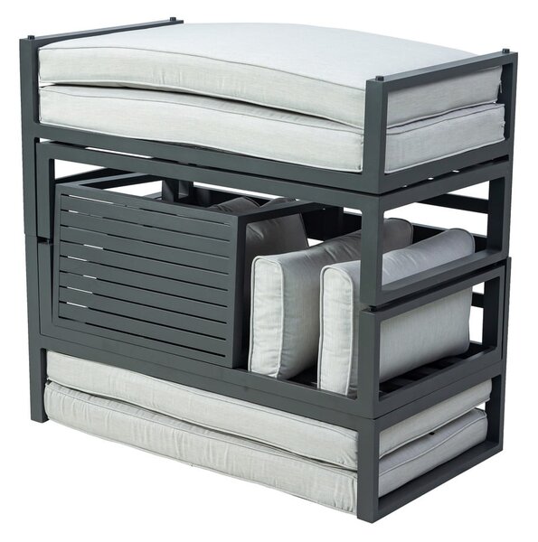 Set da giardino grigio/beige in metallo per 8 persone Portland – Rojaplast