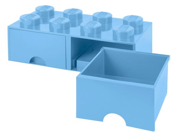 Scatola portaoggetti azzurra con due cassetti - LEGO®