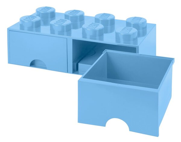 Scatola portaoggetti azzurra con due cassetti - LEGO®