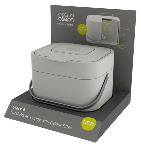 Contenitore per rifiuti compostabili bianco da 4 L Intelligent Waste - Joseph Joseph