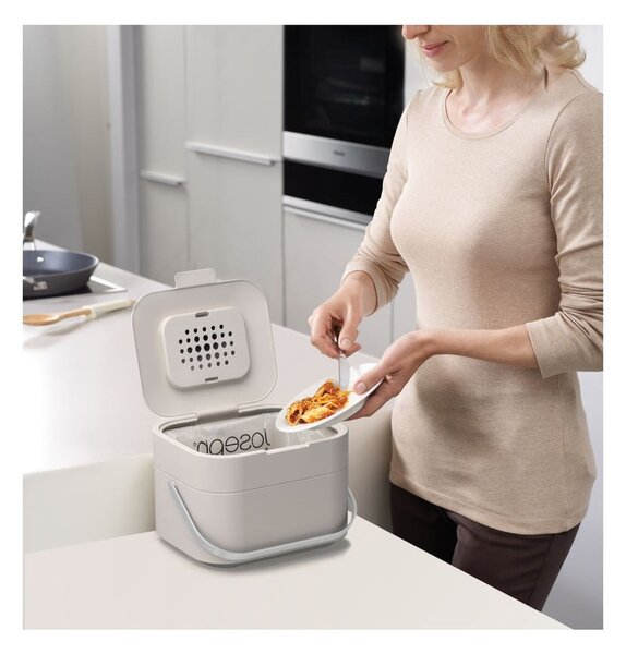 Contenitore per rifiuti compostabili bianco da 4 L Intelligent Waste - Joseph Joseph