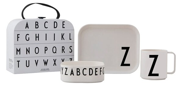 Set da pranzo per bambini a 3 pezzi con valigetta Classics Z A-Z - Design Letters